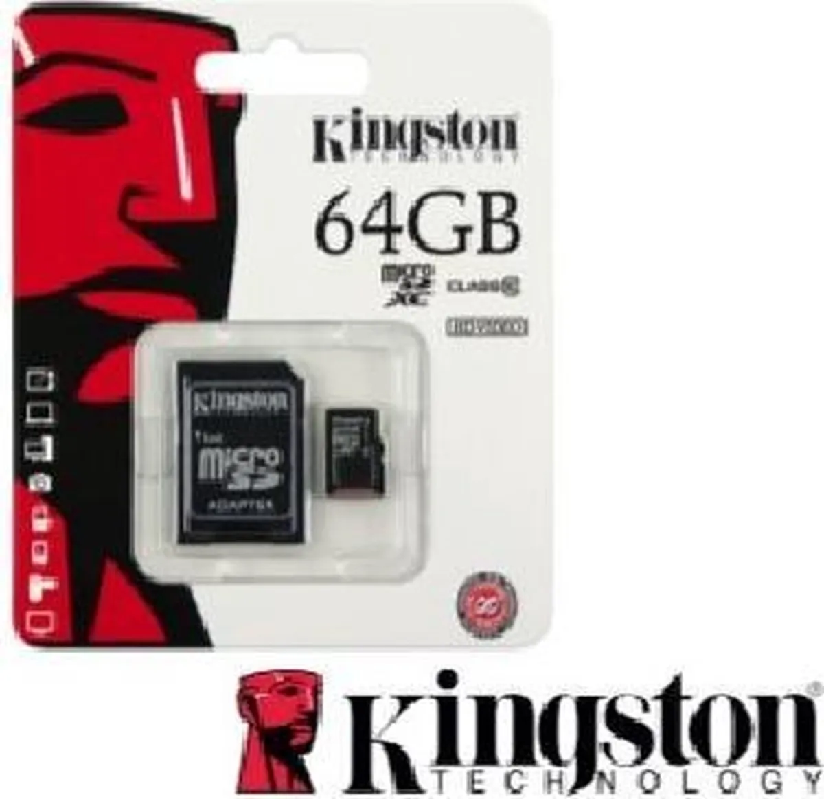 Kingston 64GB Micro SDXC UHS-I 45R FlashCard + SD Adapter