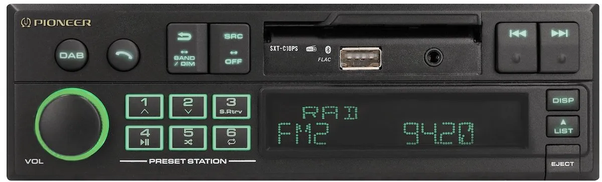 Pioneer SXT-C10PS 1DIN Autoradio - DAB+ USB Bluetooth - Zwart - afbeelding 6 van 6