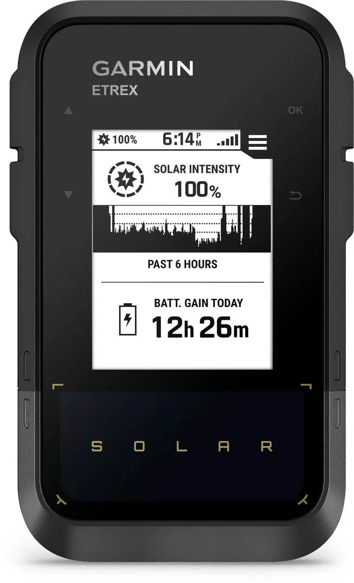 Garmin eTrex Solar - Navigatie - Handheld - Zonne-energie - Multiband-GPS - 2.2 inch scherm - Zwart