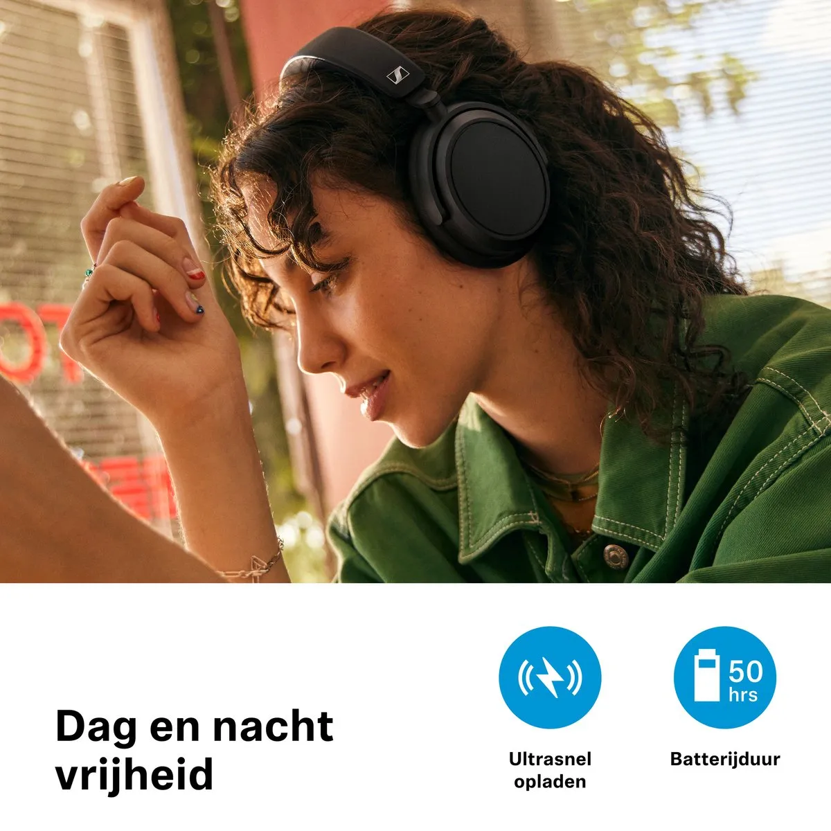 Sennheiser Accentum Plus 700177 Draadloze Koptelefoon - Noise Cancelling - 50u - Wit