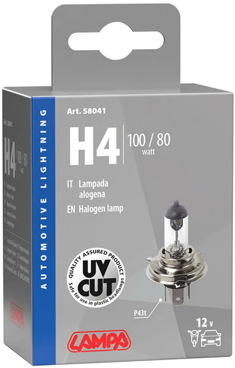 Lampa Halogeen H4 12V 100/80W P43t - Zilver