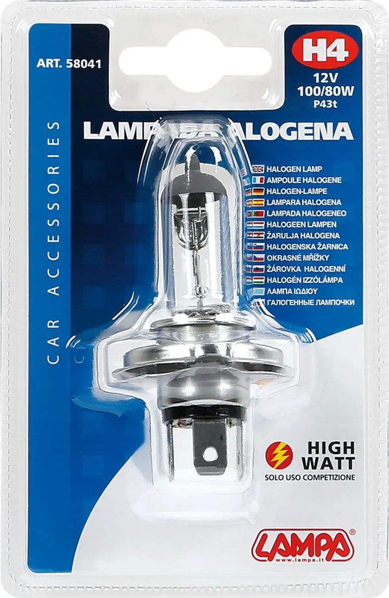 Lampa Halogeen H4 12V 100/80W P43t - Zilver