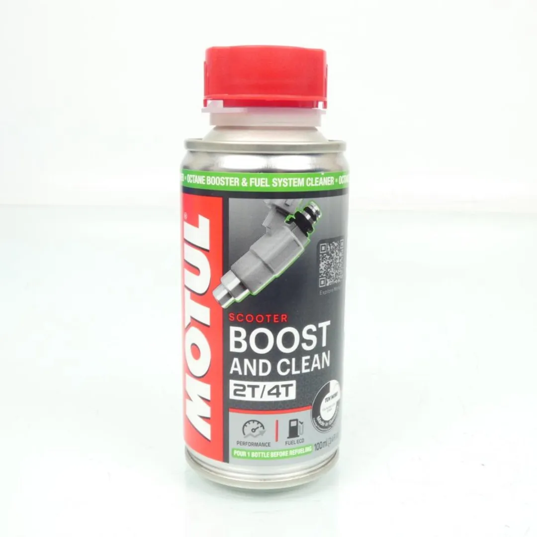 Motul Boost and Clean Scooter 2T/4T Additief 100ml - Zilver/Rood