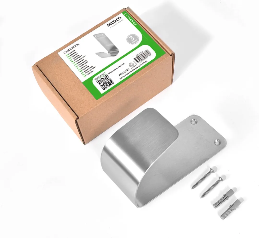 Deltaco EV-5117 Kabelhouder Wand - RVS