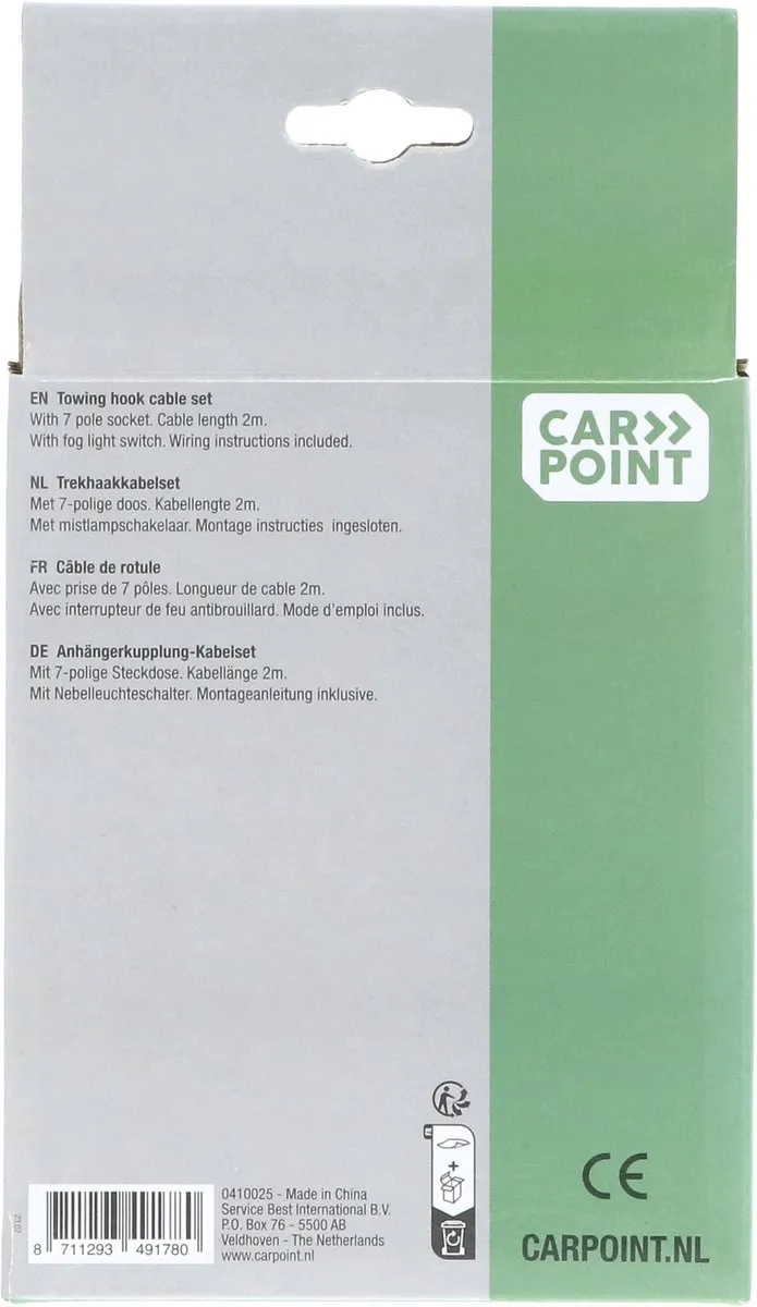 Carpoint Trekhaakkabelset 7-polig 12V - 2m - Zwart