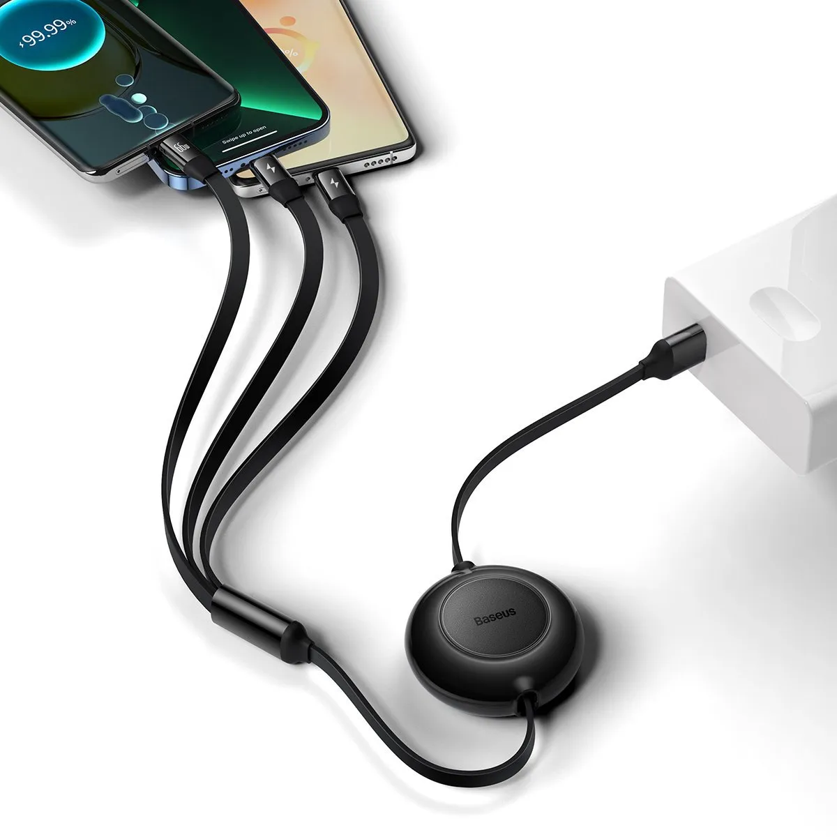 Baseus USB 3-in-1 Kabel CAMJ010101 - 66W - 1,1m - Zwart