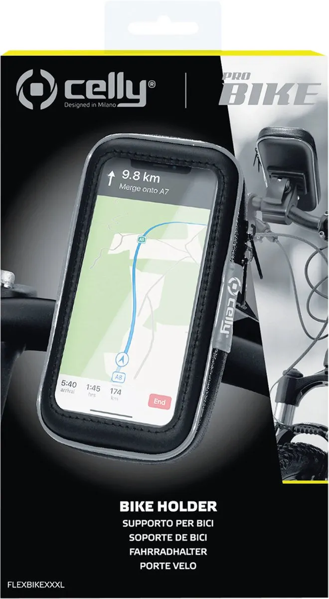 Celly Flexbike Telefoonhouder Fiets XXXL - Zwart