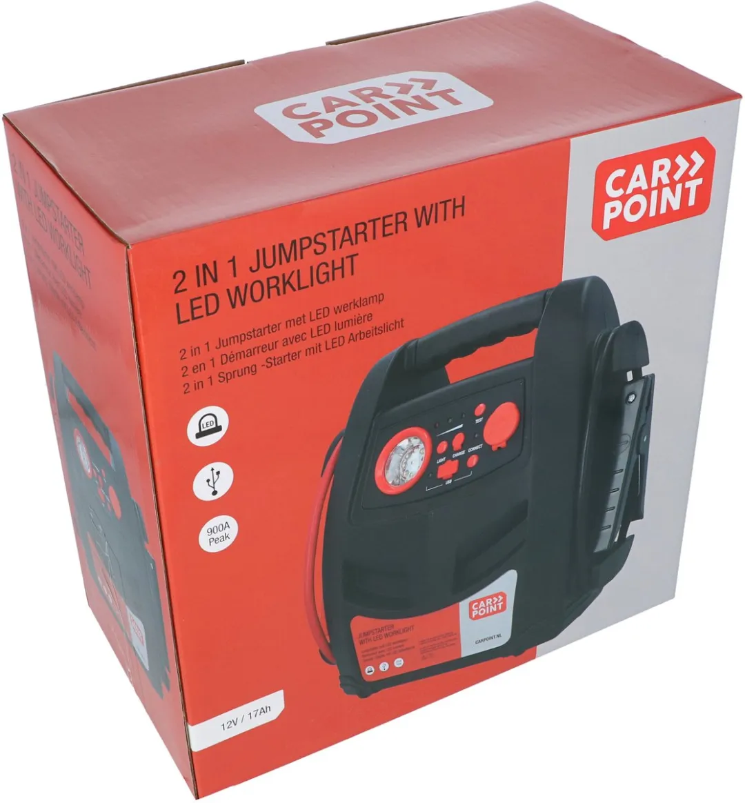 Carpoint Jumpstarter 17000mAh 400A/900A - 4800W - Rood/Zwart