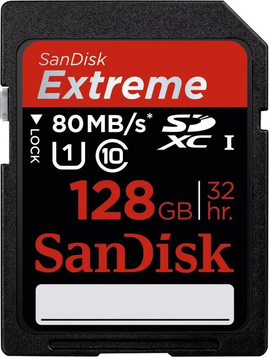 SanDisk Extreme 128GB SDXC Geheugenkaart
