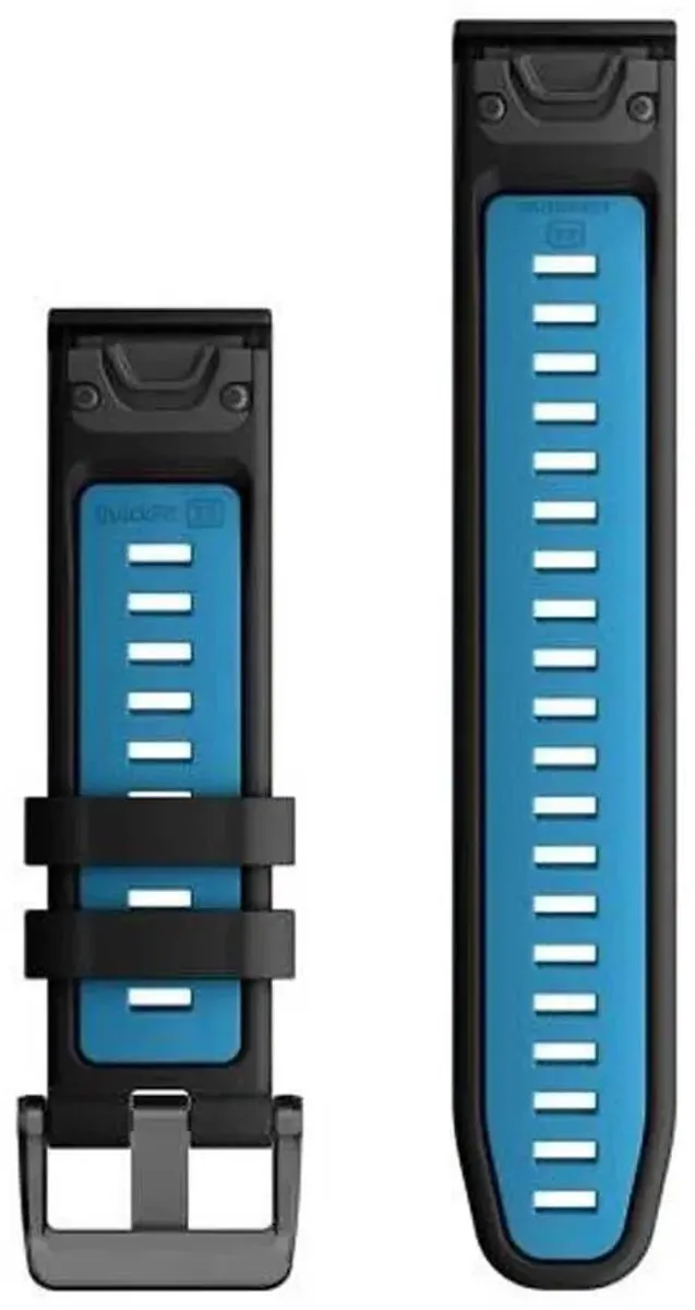 Garmin QuickFit 22mm Siliconen Band - Zwart/Zilver