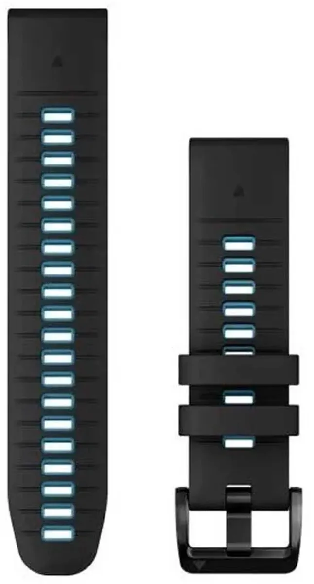 Garmin QuickFit 22mm Siliconen Band - Zwart/Zilver