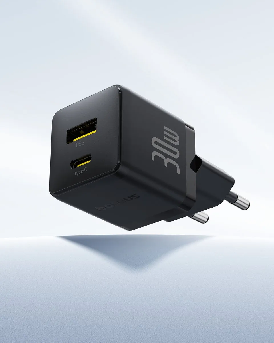 Baseus 30W USB-C Adapter 45W - 2 Poorten - Zwart