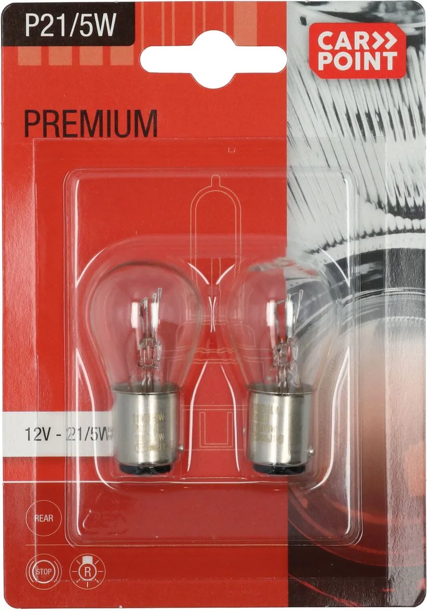 Carpoint Premium P21/5W Autolampen 12V - Set van 2 - afbeelding 4 van 6