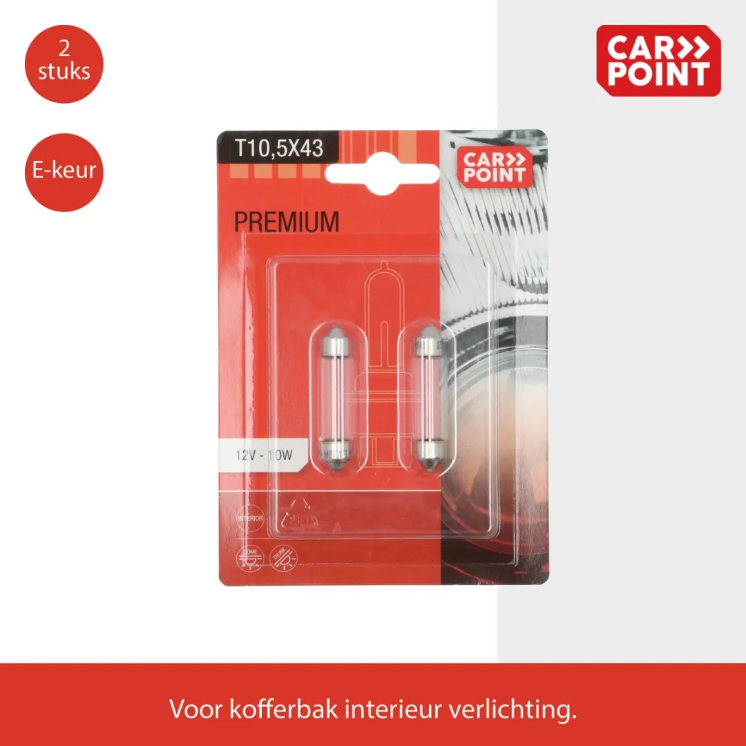 Carpoint T10 Autolampen 12V - Set van 2 - Helder Licht