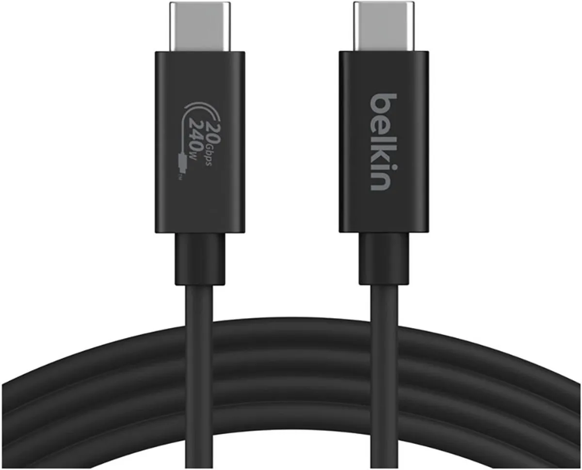 Belkin INZ004bt2MBK USB-C 4.0 Kabel 2m - 240W - Zwart