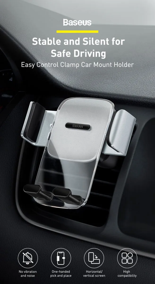 Baseus Easy Control Telefoonhouder Auto - Zwart