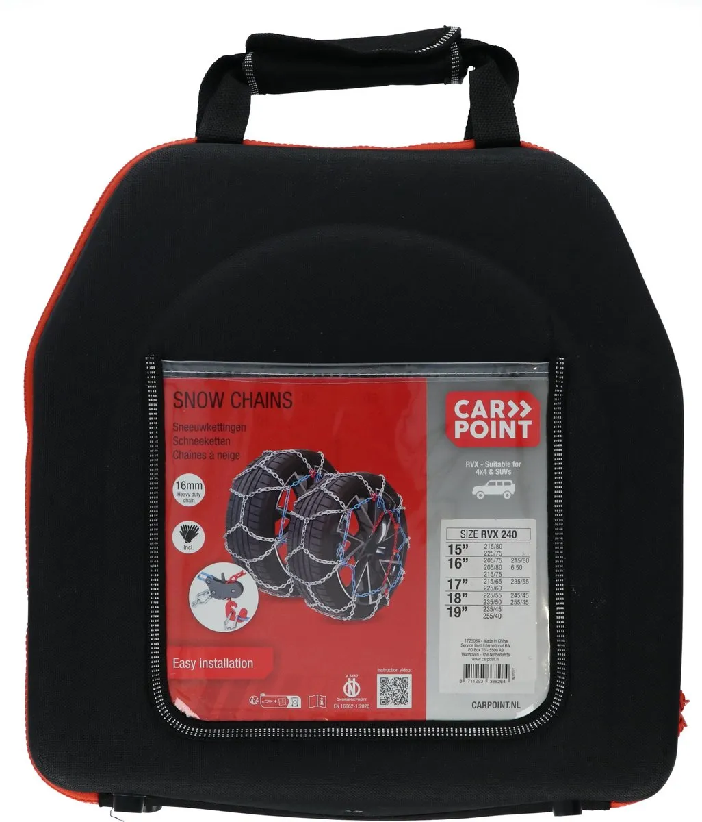 Carpoint RVX 240 Sneeuwkettingen 16mm - O Norm V5117/EN 16662