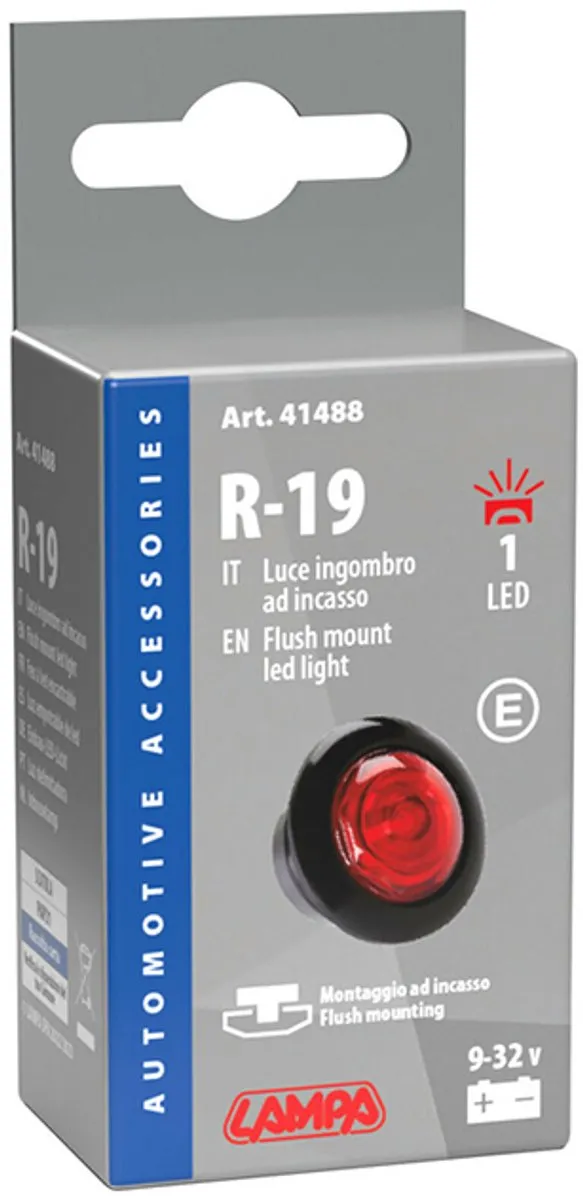 Lampa Inbouw LED Licht Ø18mm 12/24V - Rood