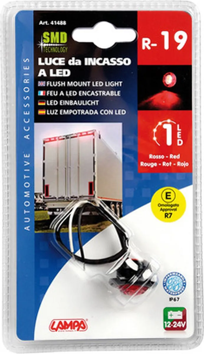 Lampa Inbouw LED Licht Ø18mm 12/24V - Rood