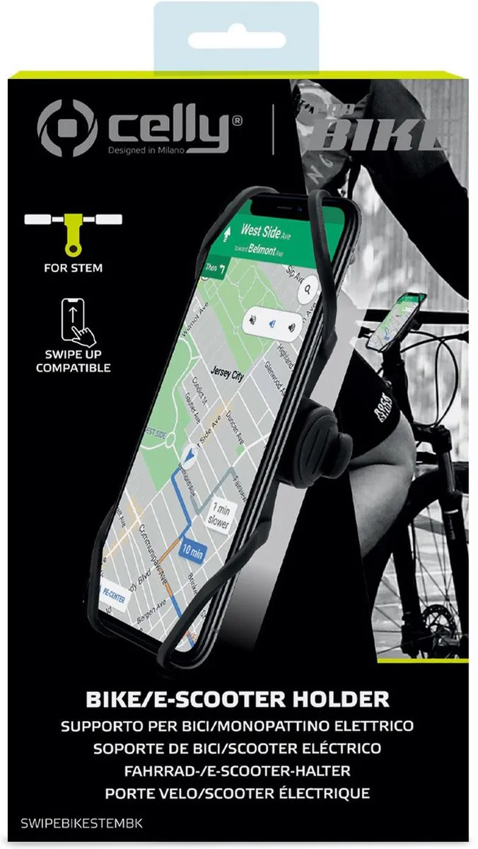 Celly Swipe Telefoonhouder Fiets - Zwart