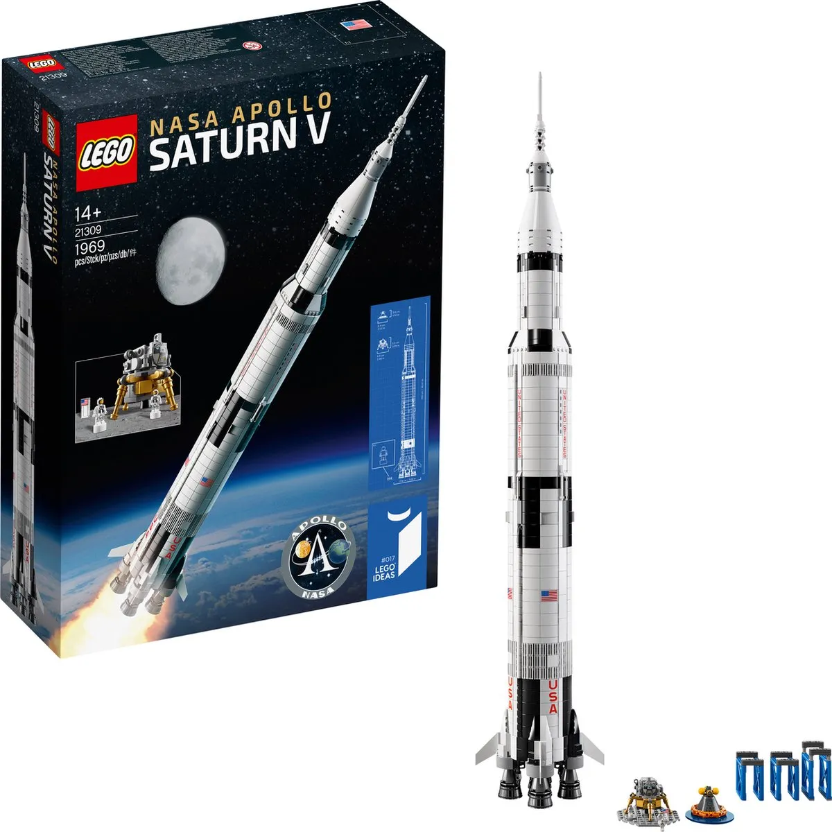 LEGO Ideas NASA Apollo Saturn V 21309 - 1969 Stukken