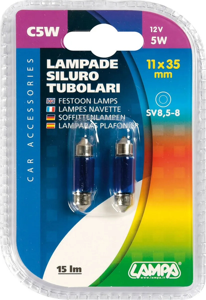 Lampa Buislamp C5W Blauw 5W - 2 Stuks - afbeelding 4 van 6