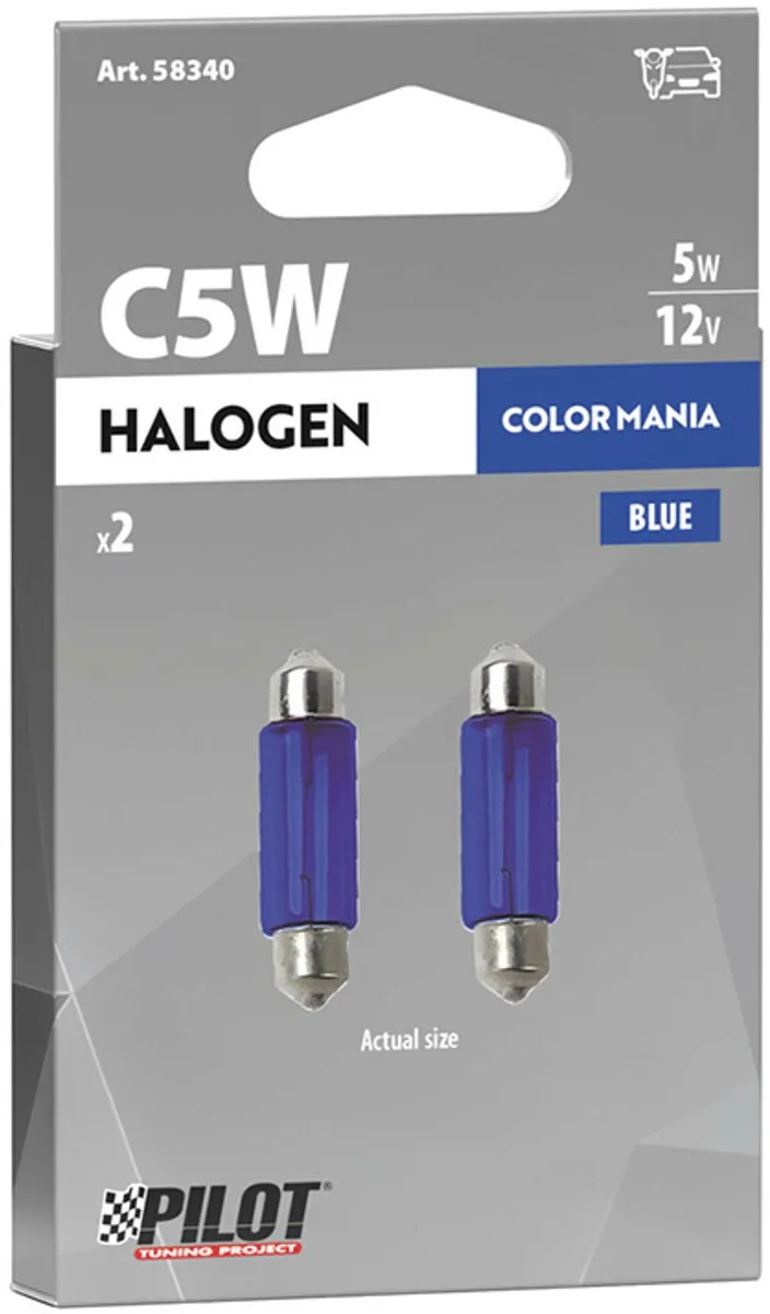 Lampa Buislamp C5W Blauw 5W - 2 Stuks - afbeelding 2 van 6