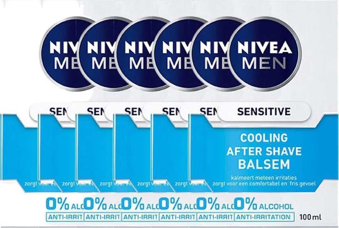 NIVEA Men Sensitive Cooling Aftershave Balsem - 6x100ml - afbeelding 6 van 6