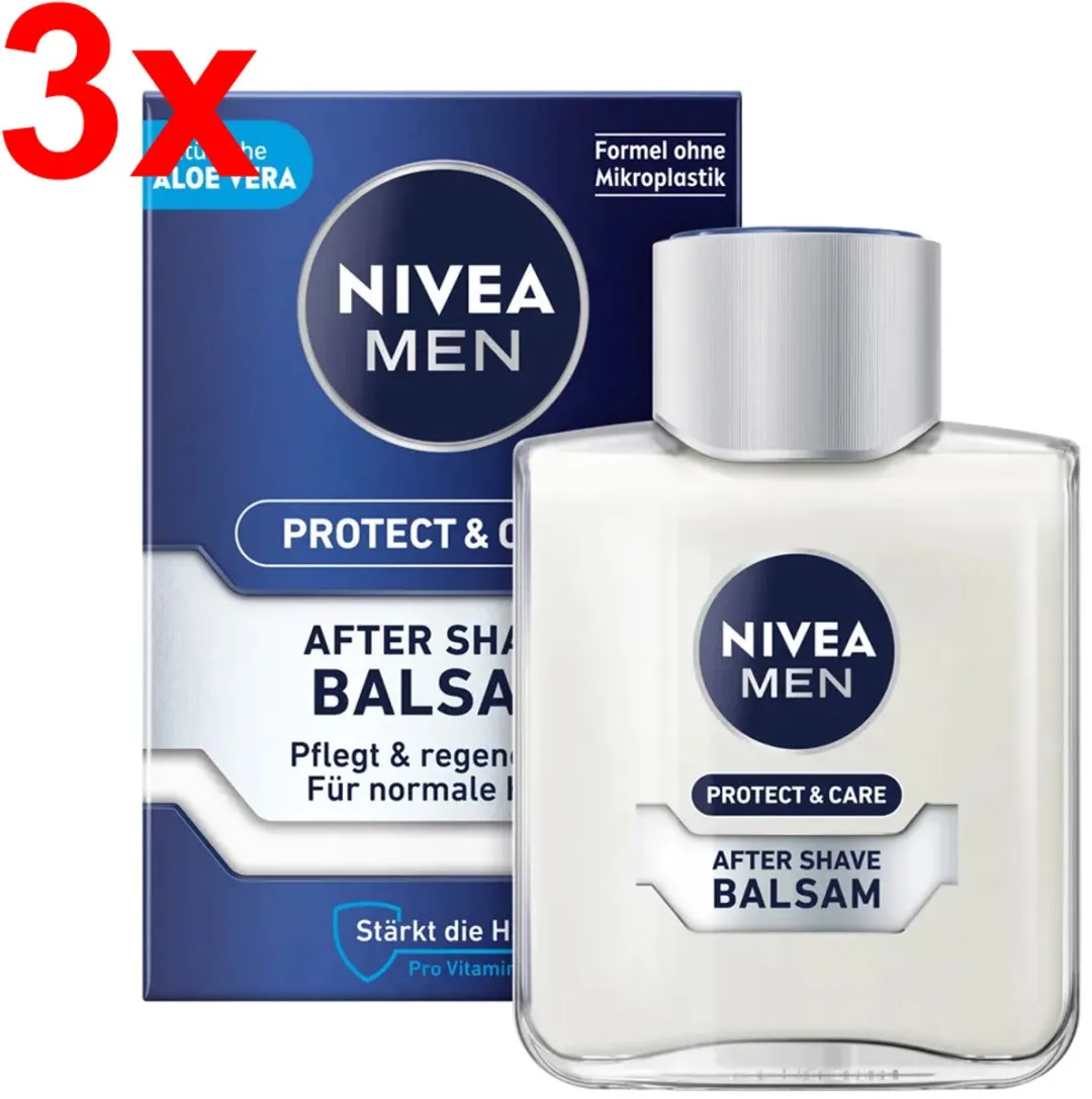 NIVEA MEN Protect & Care Aftershave Balsem 3x100ml