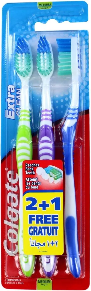 Colgate Extra Clean Medium Tandenborstels - 3 Stuks