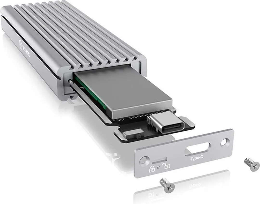 Icy Box M.2 NVMe SSD Behuizing USB 3.1 Gen2 10Gb/s - Koelsysteem