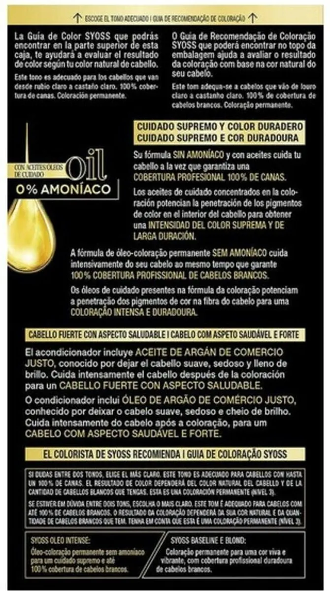 Syoss Permanent Dye Olio Intense 500ml