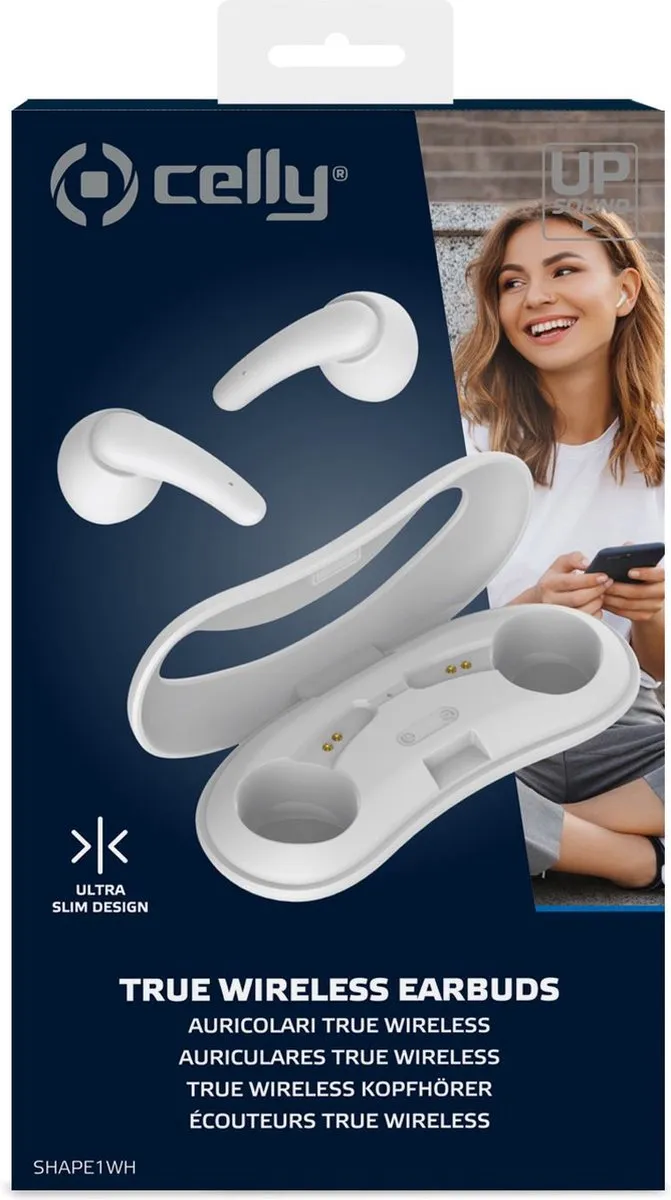 Celly SHAPE1 TWS In-ear Headset - Bluetooth - Wit - afbeelding 6 van 6