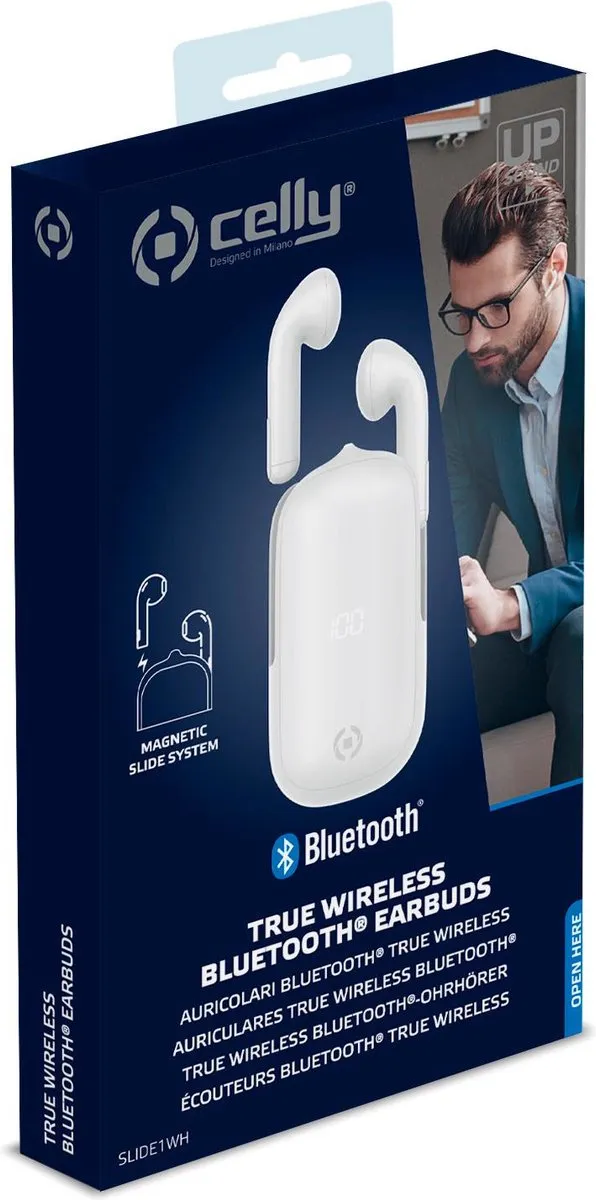 Celly Slide1 Headset Draadloos In-ear Bluetooth - Wit