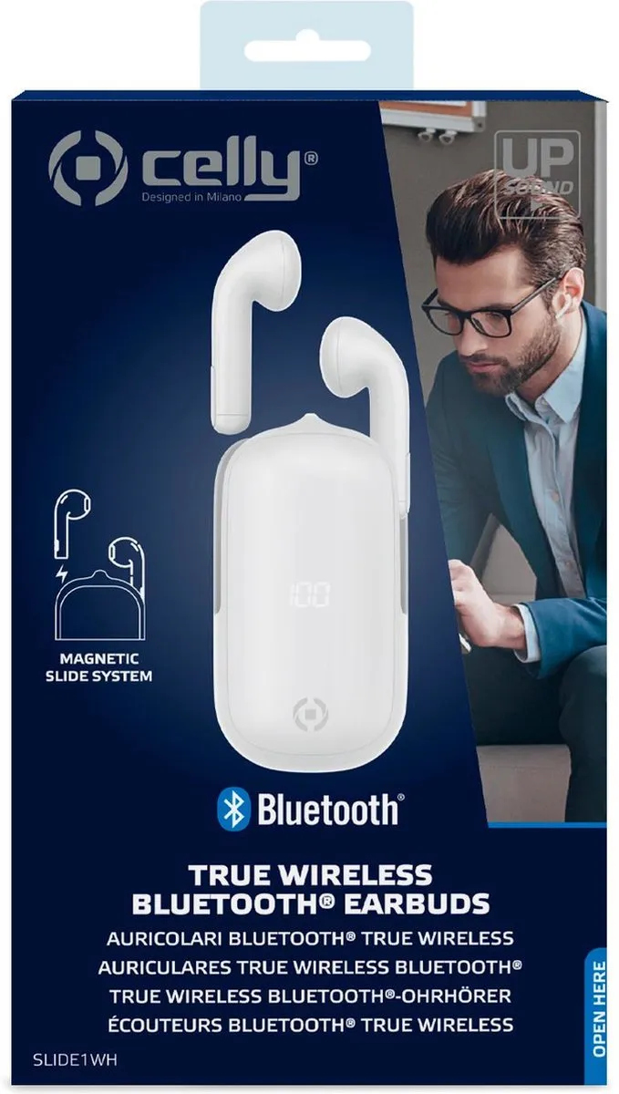 Celly Slide1 Headset Draadloos In-ear Bluetooth - Wit