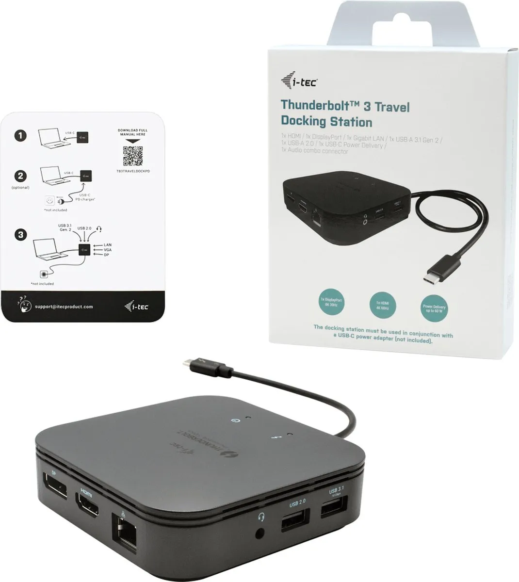 I-tec Thunderbolt 3 Travel Dock TB3TRAVELDOCKPD - Dual 4K