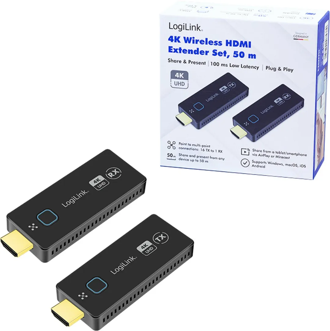 Logilink HDW0111 Draadloze HDMI-set 50m - Zwart