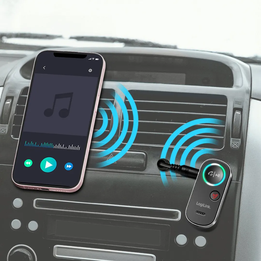 Logilink BT0068 Bluetooth 5.4 Ontvanger - 3,5mm AUX - Zwart