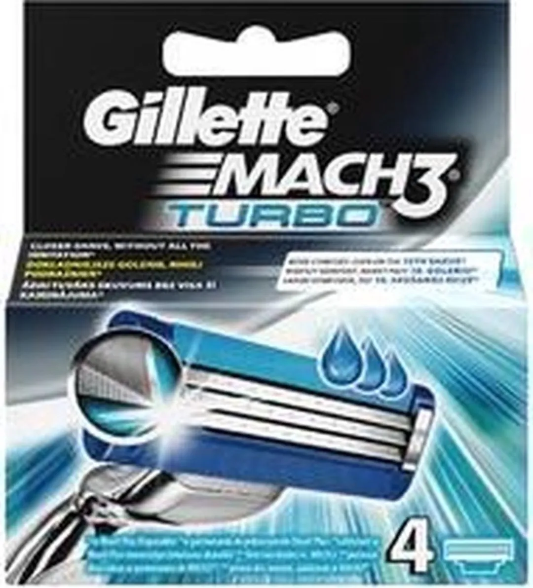 Gillette Mach3 Turbo Vervanghoofd - 4 Stuks - afbeelding 2 van 3