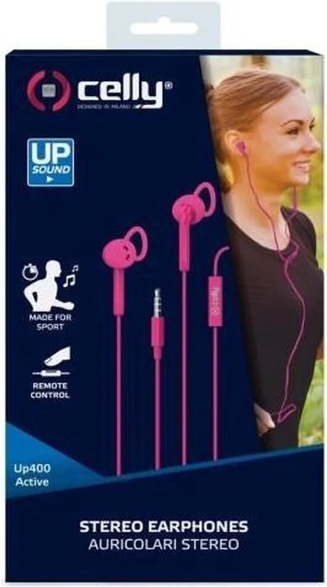 Celly UpSound 400 UP400 Stereo Oordopjes - Roze