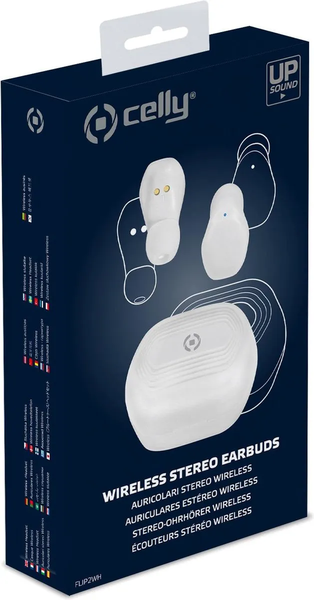 Celly FLIP2WH True Wireless Oordopjes - Wit - afbeelding 6 van 6