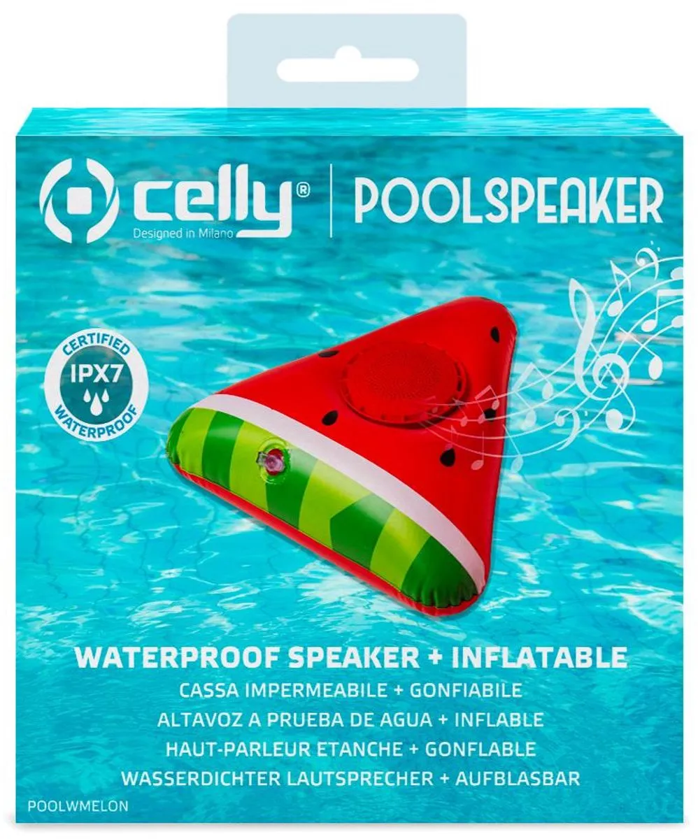 Celly PoolSpeaker Opblaasbare Watermeloen Speaker - 3W - Multicolor