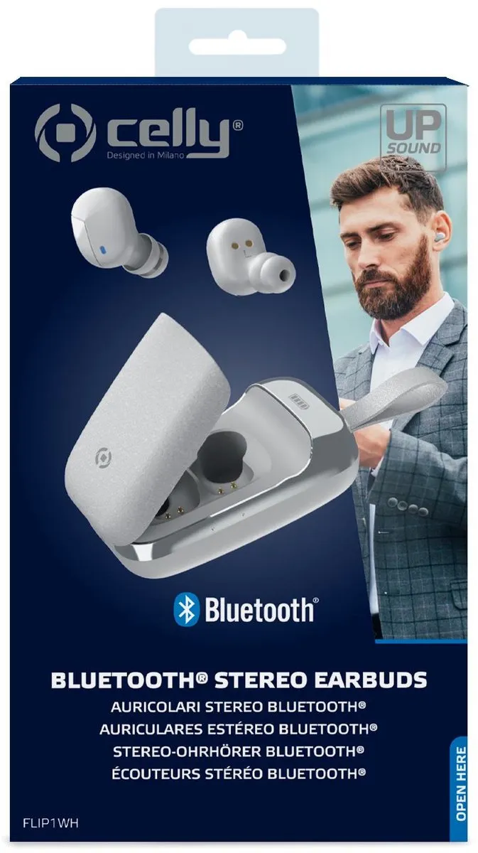 Celly FLIP1WH Draadloze In-Ear Headset - Wit