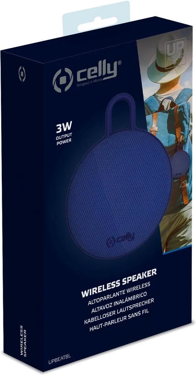 Celly Up Beat Mono Draadloze Luidspreker UPBEATBL - 3W - Blauw