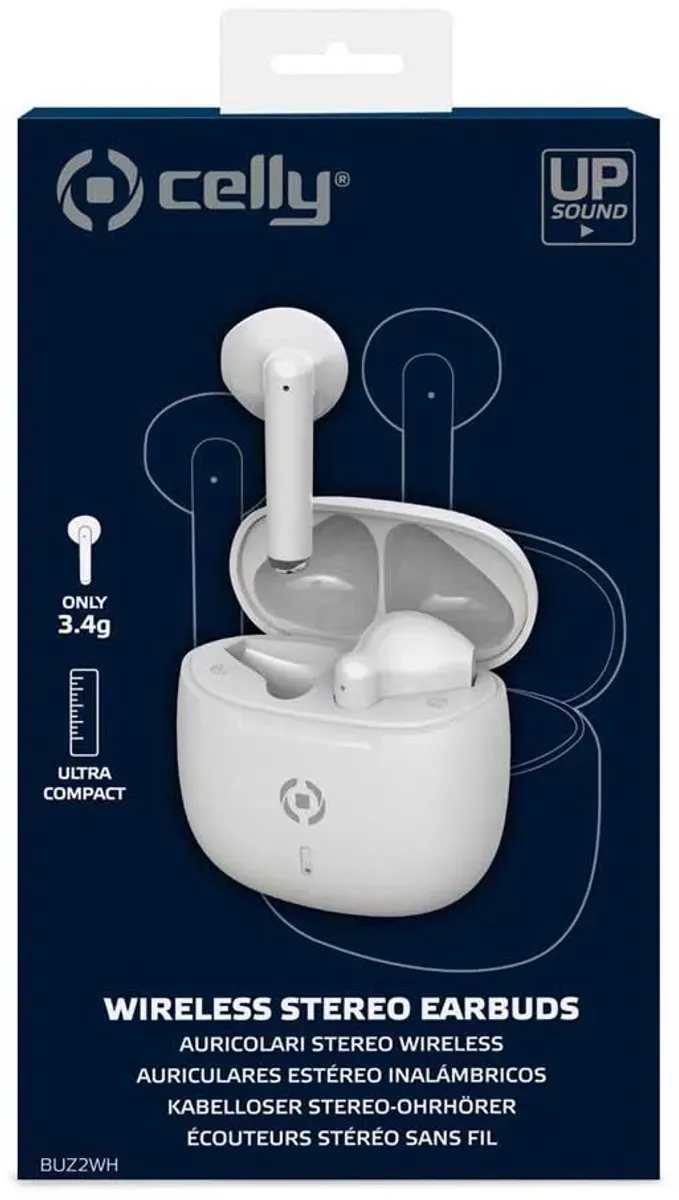 Celly BUZ2WH Bluetooth Oortjes - Wit