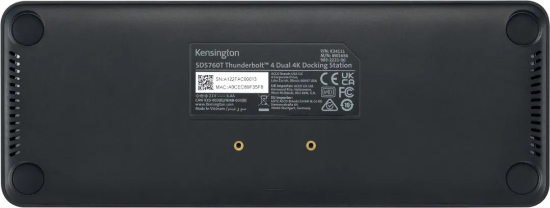 Kensington K34110EU Thunderbolt Dock - 2x 4K - 96W Power Delivery - Grijs - afbeelding 6 van 6
