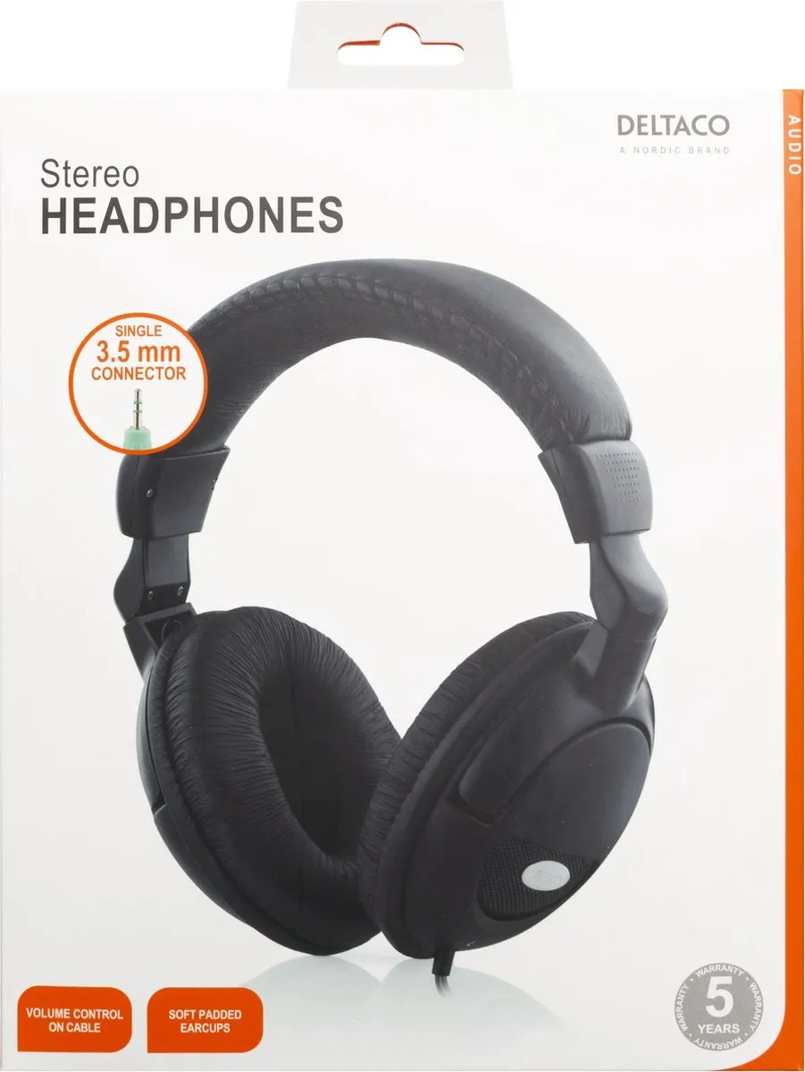 Deltaco HL-8 Over-Ear Koptelefoon - Bedraad - Zwart
