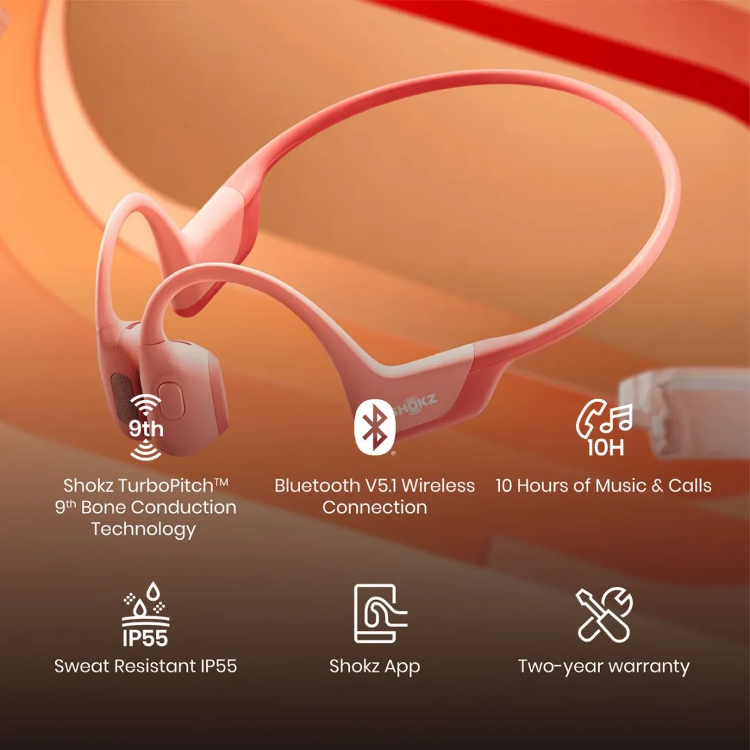 Shokz OpenRun Pro - Bone Conduction - Sporthoofdtelefoon - Roze