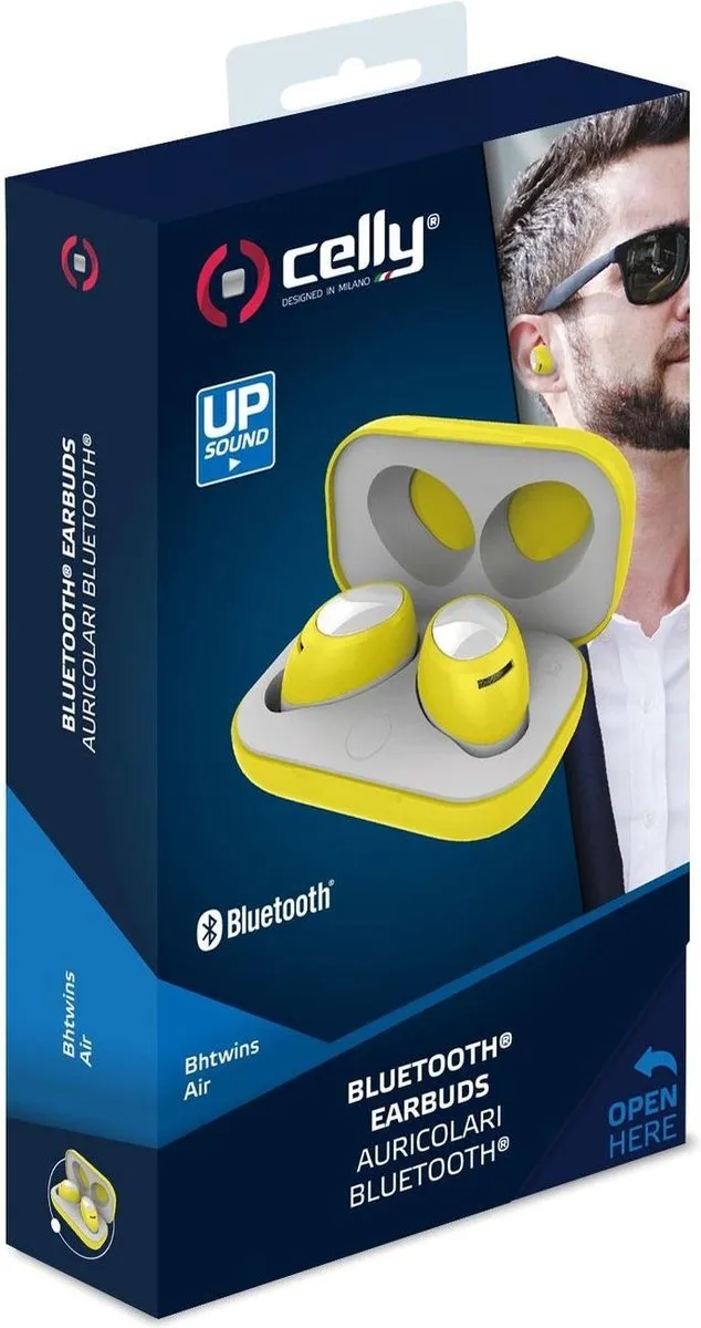 Celly Bh Twins Air Headset Geel - Bluetooth In-ear - afbeelding 6 van 6
