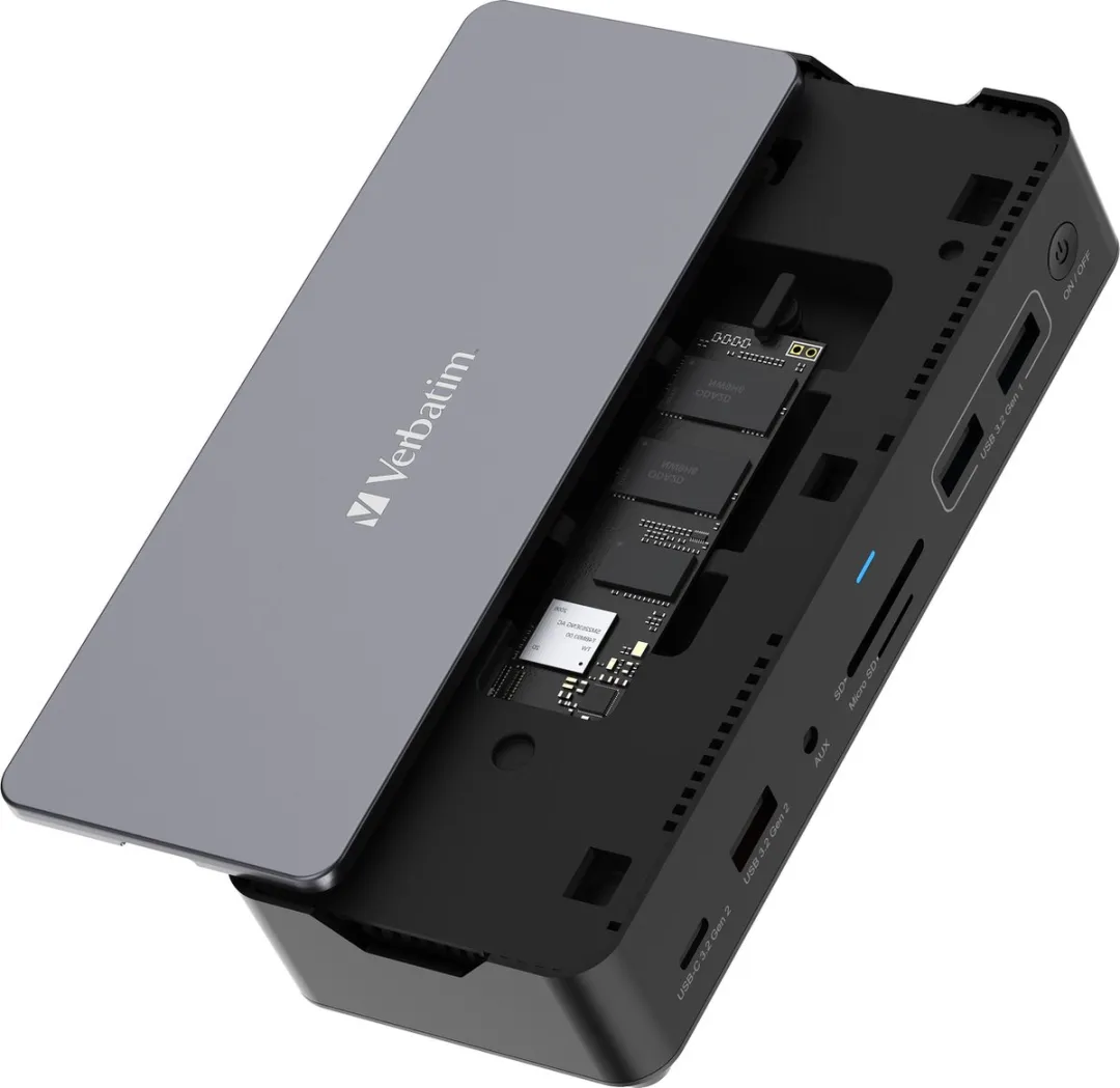 Verbatim CDS-15SSD USB-C Dockingstation - 32174 - Grijs/Zwart